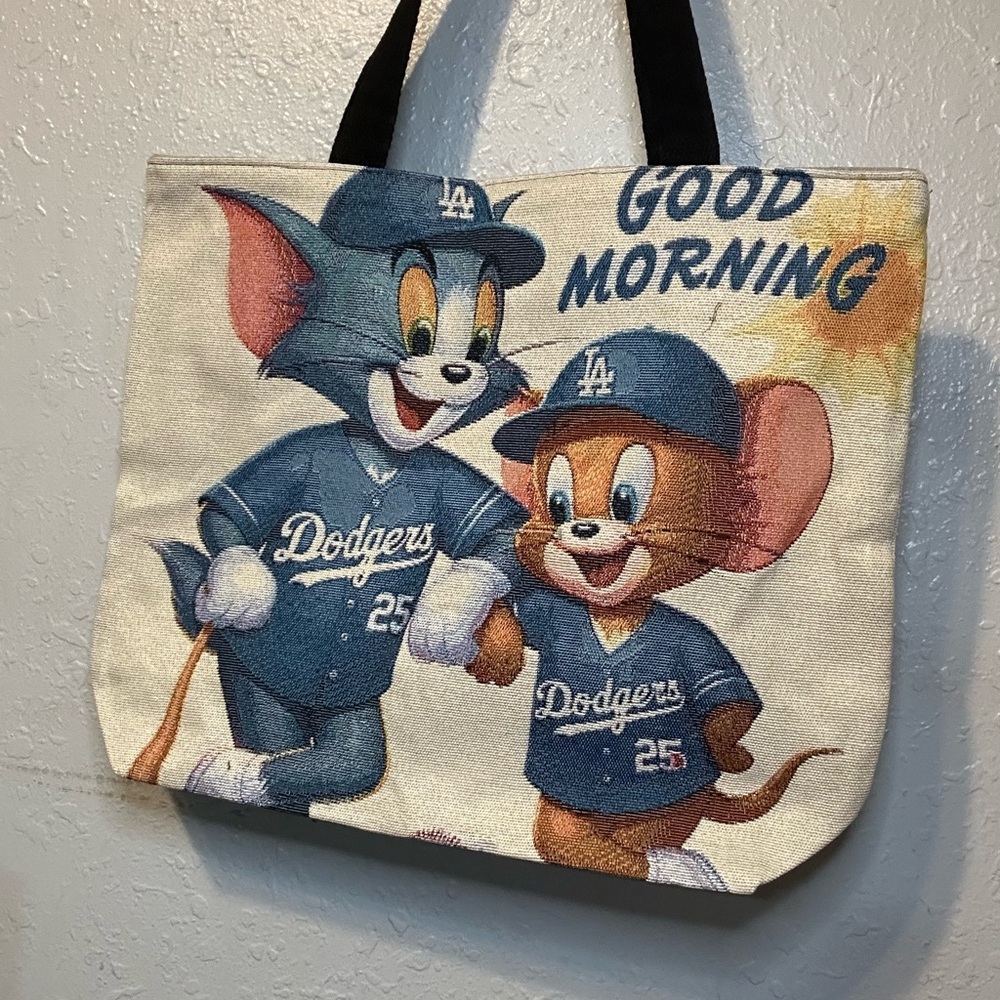 Tom and Jerry Dodgers Tote Bag